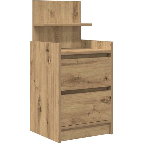 Maison Exclusive - Mesilla de noche con 2 cajones roble artesanal (1/5)