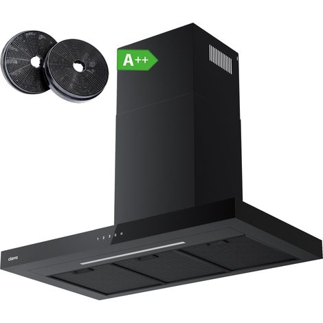 CIARRA CD9102B A+++ 650 m3/h Dunstabzugshaube 90cm Wandhaube mit Booster 4 Stufen mit 2 Kohlefilter Dimmbare LED Schawarz (1/5)