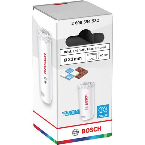Bosch Lochsäge mit Aufsteckhalter Brick and Soft Tile, 33 x 60 mm