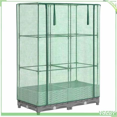 Jardinière surélevée avec housse - FAFEICY - 4015852 - Aspect rotin - 80 x 40 x 123 cm - Housse imperméable (1/5)