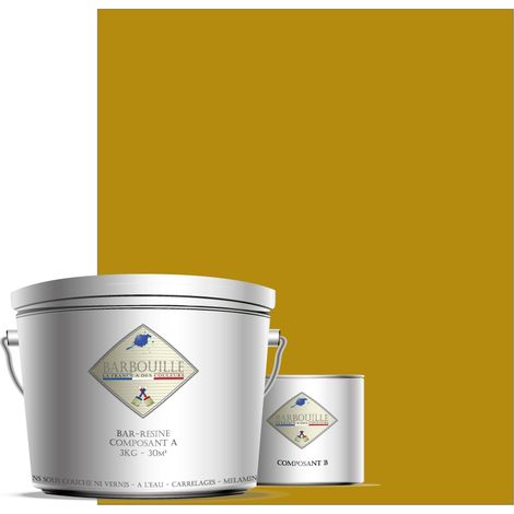 Peinture résine époxy 2,5L MAT 25m² Jaune Moutarde Caravanes