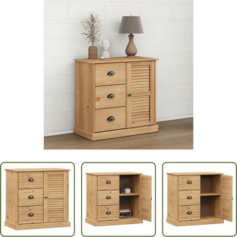 vidaXL Meuble de cuisine - Buffet avec tiroirs VIGO 78x40x75 cm bois massif de pin (1/5)