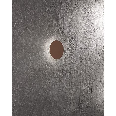 Plafonnier LED de plafond en métal marron métallisé, 15W, CCT réglable 3000K-4000K-6000K, diamètre 25cm, au design moderne unique - Perenz