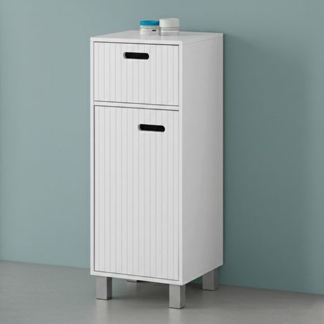 Base singola bagno 32 cm bianco con un anta e un cassetto Fast (1/5)