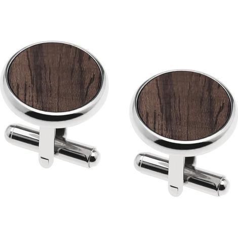 1 Paire De Boutons De Manchette en Bois Naturel Boutons De Manchette Classiques pour Chemise Bijoux pour Hommes Père Marié Vêtements Décoration Diamètre 17 Mm (1/5)