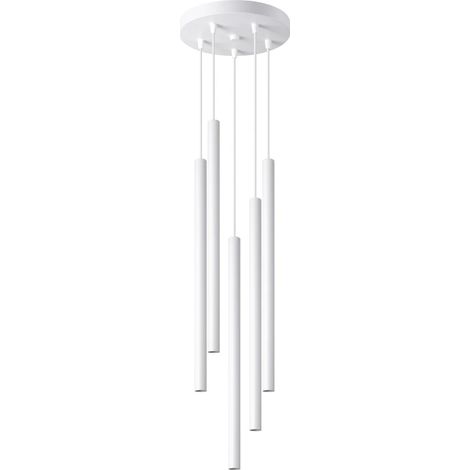 Lámpara colgante Vacu blanco, 5 luces (1/5)