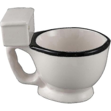Mug de toilette en céramique original avec anse, 300 ml, pour café, thé, lait ou glace. Idée cadeau amusante. (1/5)
