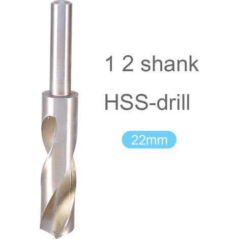Foret hélicoïdal HSS 4241 22mm pour métal, acier rapide, queue de 1/2" pour fraiseuse et forge (1/5)