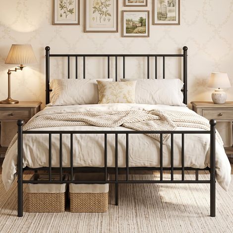 COSTWAY Struttura Letto Matrimoniale in Metallo, 200 x 140 cm (1/2)