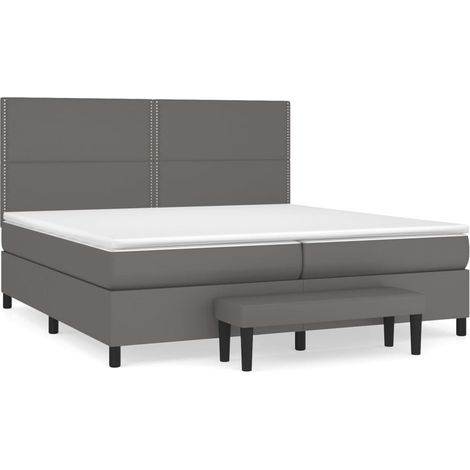 Maison Exclusive - Giroletto a Molle con Materasso Grgio 200x200 cm in Similpelle (1/5)