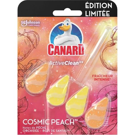 Canard WC Active Clean Edition Limitée Tropical Summer™ - Bloc pour les toilettes - Fraîcheur Intense et Mousse Nettoyante à Chaque Chasse - Jusqu'à 3 Semaines d'Efficacité - 1 Bloc WC (1/5)