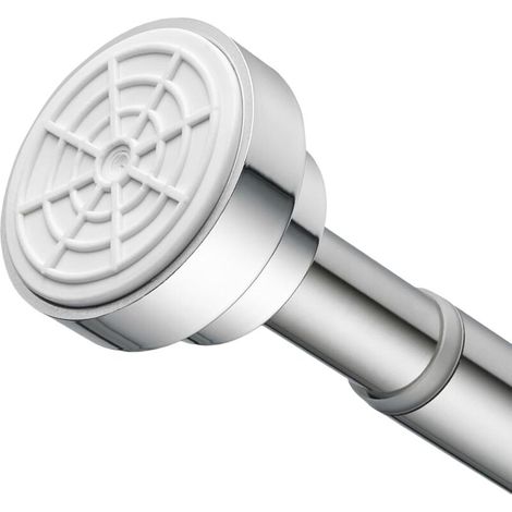 Tringle à rideau de douche télescopique rétractable en acier inoxydable, 55-85 cm du mur, argent