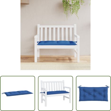Coussin de jardin - Coussin de banc de jardin bleu 110x50x7 cm tissu oxford (1/5)