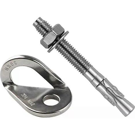 Piton d'escalade, écrou, boulon d'ancrage, plaque de suspension, clou d'expansion, acier inoxydable 304, matériel d'escalade spéléologique, M8, M10, M12 - JXLGV (1/5)