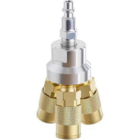 3-Wege-Luftverteiler 1/4" NPT, Messing-Luftschlauchverschraubungen, Industriearmatur, Kompressorverteiler (1/5)