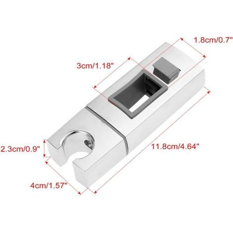 Support Coulissant Pommeau Douche - 18 x 30 mm - Rectangulaire - Pour Rail Douche - 1 Pièce (1/4)