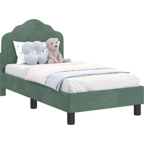 Toddler Bed Frame with Headboard Sea Green 70 x 140 cm Velvet vidaXL