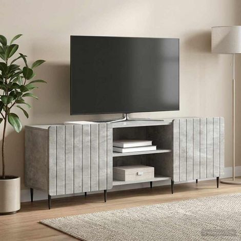 Meuble TV Gris béton 150 x 31 x 52 cm Bois d'ingénierie vidaXL (1/5)