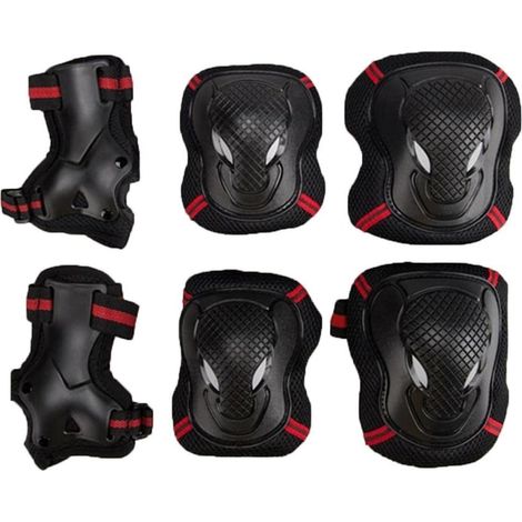 Ensemble de protections pour enfants (genouillères, coudes et poignets) pour vélo, roller et patins à roulettes (6 pièces). (1/3)