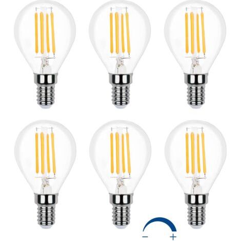 RHG Ampoule LED Globe E14 Dimmable Blanc Chaud 2700K 400 Lumen, AC 230V, G45 E14 LED 4W Équivalent E14 40W incandescence, Ampoule Décorative E14 Globe LED Petite pour Lustre, lot de 6 (1/5)