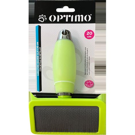 OPTIMO SPAZZOLA PER ANIMALI MANICO IN SILICONE E SETOLE IN METALLO VERDE 20 CM (1/4)