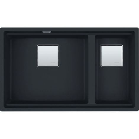 Cuve Kubus 2.0 Fragranit KNG 120 - Noir mat - Bonde Automatique - 760 x 460 x 200/200 mm - Franke (1/2)