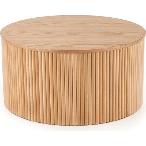 Mesa de centro Houston 1222 , 41x0x0cm, Diámetro: 80, Chapa de madera natural, MDF, Redonda (1/5)