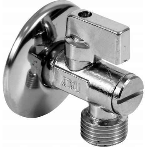 Valvola a sfera angolare con filtro per rubinetto e cassetta di scarico 1/2x3/8"