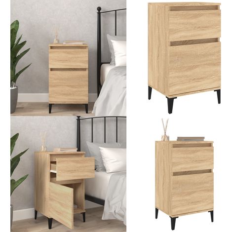 Nachttisch Sonoma-Eiche 40x35x70 cm - Holz Nachttisch - Nachttisch mit Stauraum (1/5)