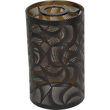 Abat jour cylindrique en métal - Motif sculpté creux Pour ampoule E27 E26 - Décoration (1/4)