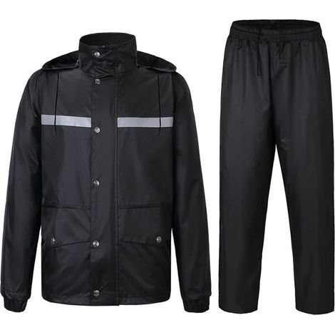 NALOOKAMIC Manteau Vêtements de Pluie, Combinaison de Pluie Imperméable à Capuche, Extérieur Homme Ensemble Veste et Pantalon Imperméables(L) (1/4)