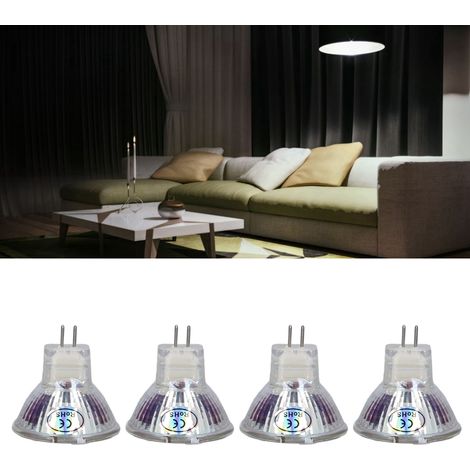 4 Ampoules LED MR11 5W 500lm, 15 LEDs, Culot Double Broche, Blanc Froid, pour Projecteurs et Éclairage Paysager