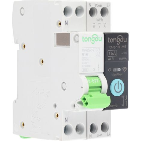 Smart 1P+N circuit breaker with Wi-Fi, integrated meter, 6 kA breaking capacity, remote control, 16 A, 230 V AC (1/5)
