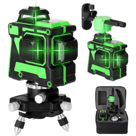 Niveau Laser 3D Professionnel avec Auto-Nivellement – 12 Lignes (6 Horizontales + 6 Verticales), Précision ±0,3 mm/m (1/4)