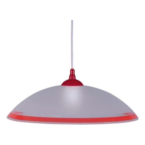 Suspension Kaja UFO verre blanc/rouge Ø40 réglable E27