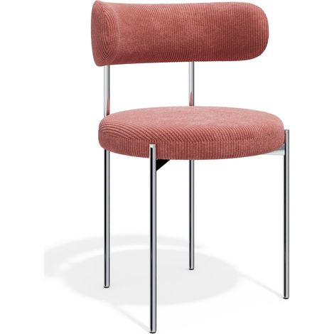 Lot de 2 chaises en velours côtelé vieux rose MUSE (1/5)