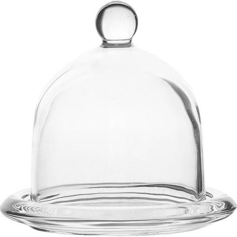 Plate À Gâteau En Verre - Couvercle Dôme Transparent - Pour Desserts Fruits Et Pâtisseries - Diamètre 9,5 Cm - 1 Pièce (1/5)