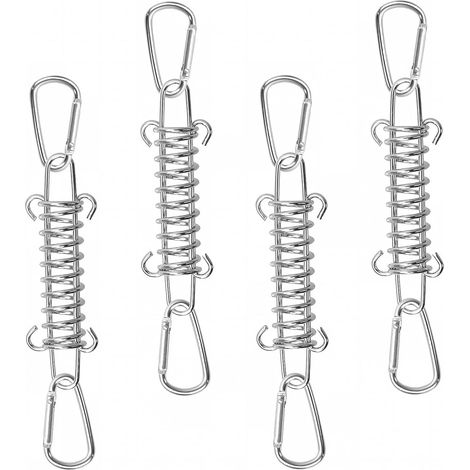 4 Piècesressorts de tension,Ressort en Acier Mousquetons Ressort de Tension,kit de fixation pour voile d'ombrage pour lesvoiles d'ombrage les auvents de jardin (1/5)