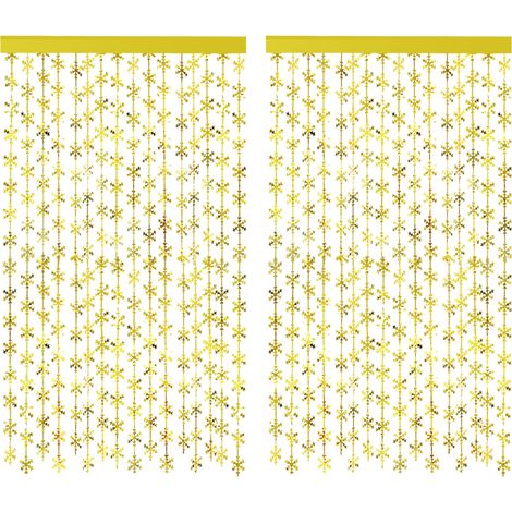 Rideau Frange Metalise - 2 Pieces - 100 x 200 cm - Decoration Fete Anniversaire Mariage Baby Shower - PET (1/5)