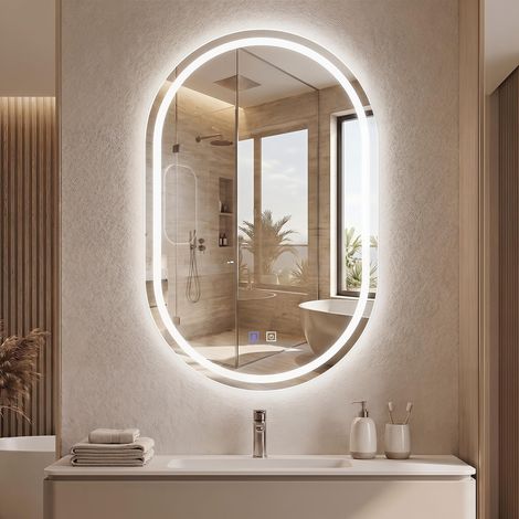 COSTWAY Specchio Bagno Retroilluminato con Luce 50 x 80 cm (1/5)