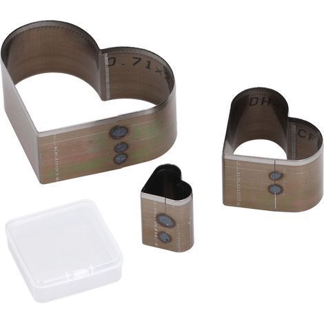 Set mit 3 herzförmigen Ausstechformen aus Leder mit Aufbewahrungsbox für DIY-Bastelarbeiten (1/5)