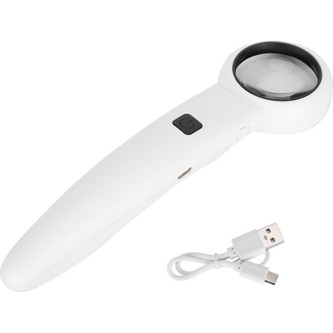 Loupe LED portable rechargeable par USB avec éclairage pour personnes âgées