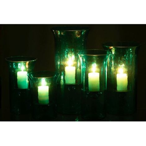 J-Line Photophore Tarifa Etroit Verre Azur Small (1/5)