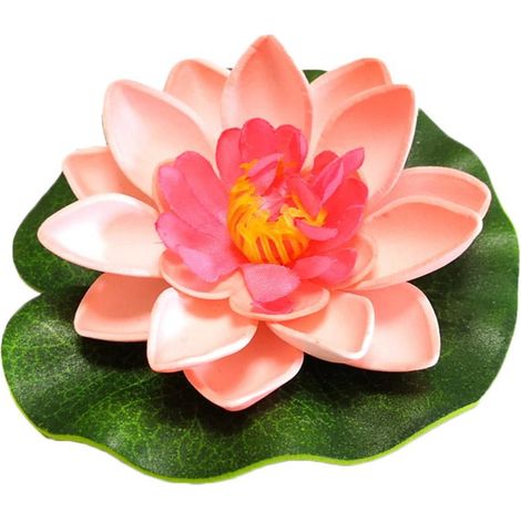 Fleur De Lotus Artificielle - 10 Cm - En Tissu Filé Et EVA - Pour Bassin Piscine Aquarium Décoration Intérieure Extérieure - 1 Pièce (1/5)