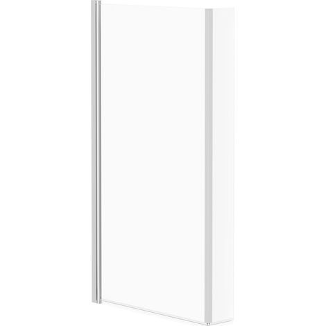 Loire Polished Chrome 805mm Hinged L Shaped Bath Shower Screen (1/4)
