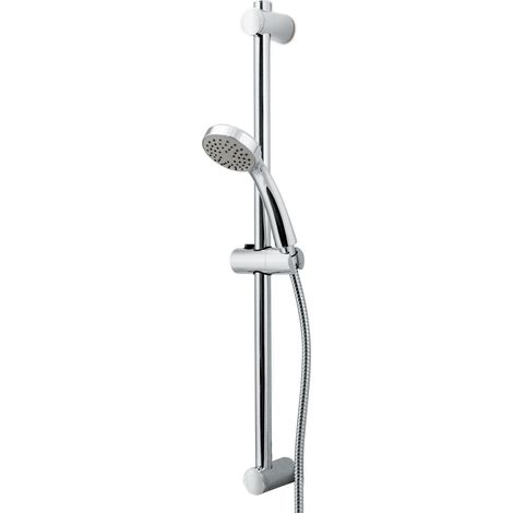 Vema Timea Round Shower Slide Rail Kit with Handset - Chrome (1/2)