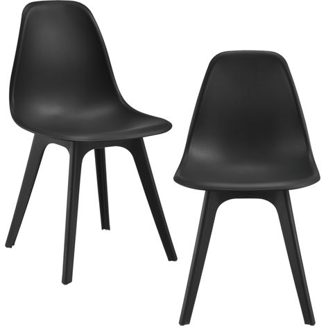 Esszimmerstuhl Brevik 2er Set 83x54x48 cm Schwarz en.casa