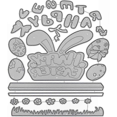 Découpe métal Pâques Lapin Oreilles Stencil DIY Scrapbooking Gabarit Carte Album Outil Eming (1/5)
