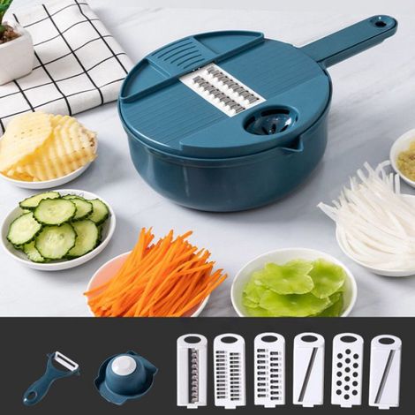 Hachoir De Legumes - Manuel - 12 Accessoires - Pour Carottes Pommes De Terre - 1 Unite (1/4)
