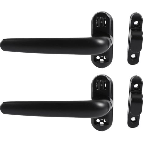 2X Poignée de Porte et FenêTre Verrouillab le Poignée de Serrure de FenêTre à Battant Noir (1/5)